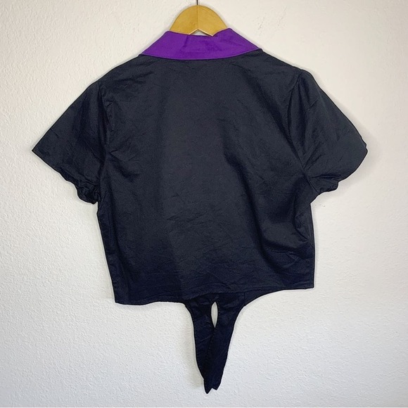 Disney Hot Topic Sleeping Beauty Maleficent Embroidered Crop Button-Up $29.90 - Picture 5 of 8